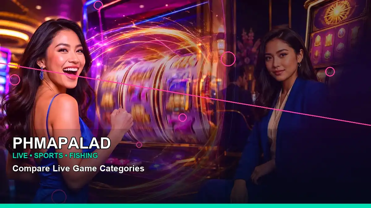 PHMAPALAD left-framed neon jackpot slot games showcasing mobile-friendly play for Philippine adults